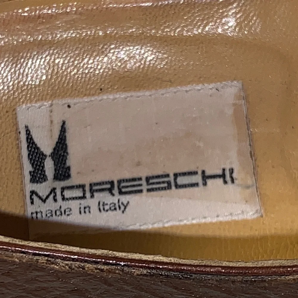 Moreschi Men's Italian Brown Pebbled Leather Derby Lace-Up Oxford Style Shoes 9